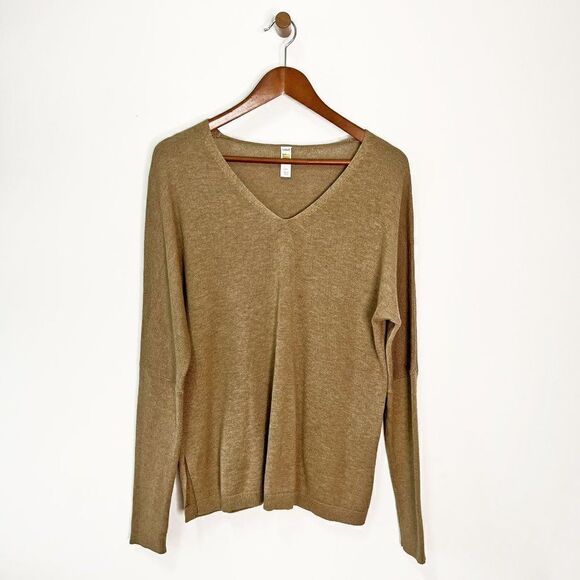 CLEARANCE Lole Beige V-Neck Lightweight Long Sleeve Sweater LSW2960 - Picture 1 of 9